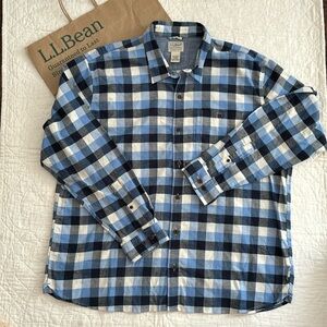 LL Bean BeanFlex All Season Flannel Shirt